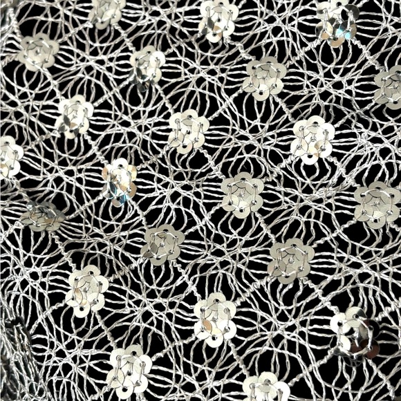 Sequin Open Weave Scarf Evening Shawl Gold Silver - Picture 5 of 15